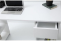 Haq Furnitue Computer Desk with Storage Compartments | Computer Table | Study Table for Young People | Study Table with 3 Storeage Compartments | Modern | White Structure | Shelves in Whit Colour. 