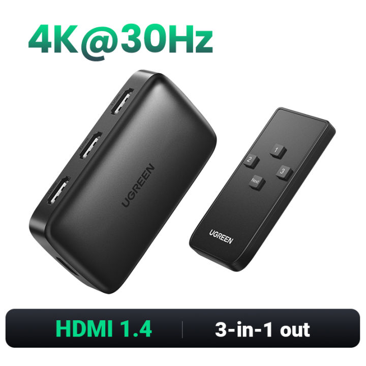 Ugreen 4K HDMI Switch for Xiaomi Mi Box 3 In 1 Out HDMI Switcher 4K/30Hz for TV box Projector PS4 Switch HDMI 4K with Controller HDMI Cable Splitter