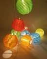 MULTICOLOR PAPER LANTERN FAIRY LIGHT ( 10 PAPER LANTERN BALLS BATTERY OPERATED FAIRY LIGHT ). 