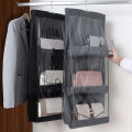 Double Side Transparent 6 Pocket Foldable Hanging Handbag Purse Storage Bag Sundry Tidy Organizer Wardrobe Closet Hanger. 