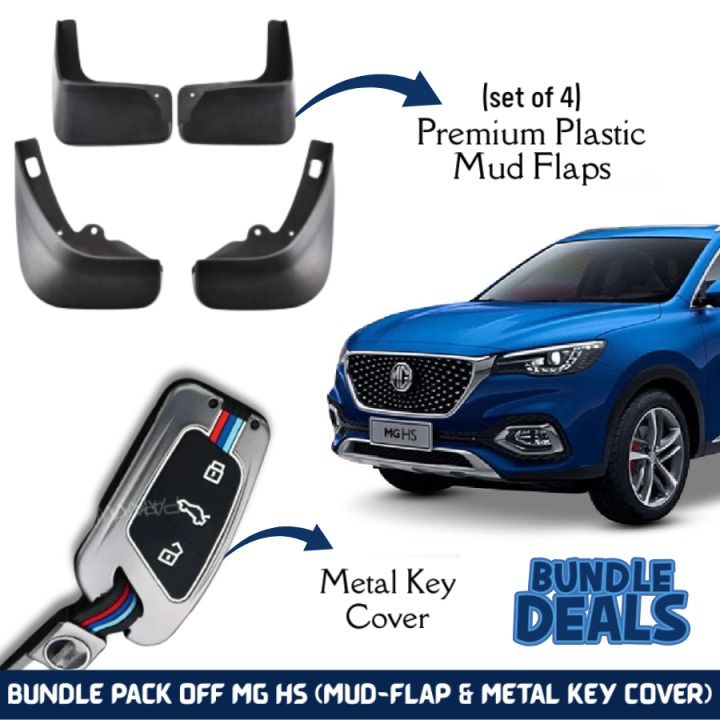 Bundle Pack off MG HS 2020-2025 Mud-Flaps & Metal Key Cover | 4Pc Mud ...