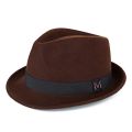 Men Winter Thick Warm Felt Fedora Hats Wool Gentleman Jazz Cap Homburg Male Classical Narrow Brim Top Hat. 