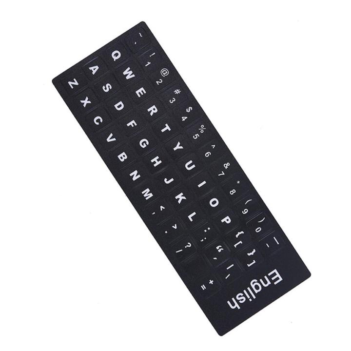 English Keyboard Replacement Stickers White on Black Any PC Computer Laptop