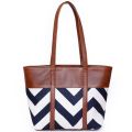 Bag X Women's Outline Signature pattern Zip Tote , Tote Bags for girls , bags for girls , Bags for women, made with  Canvas & Leather for Woman - Perfect for school , collage and office going girls -. 