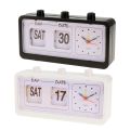 Blesiya Retro Clock Flip Display With Date & Time for Desktop Living Room. 