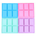 6 Square Silicone Mold for Making Soaps 3D Plain Soap Mold Rectangle DIY Handmade Soap-silicon soap mold low price-silicon soap mold 1 piece. 