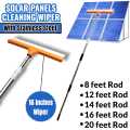 Solar Panel Cleaning Wiper, 4 to 20 feet Stainless Steel Extendable Adjusted Rod, For Solar Panel / Window / Glass Wash. 