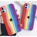 Rainbow Case For Apple iPhone 11 Soft Silicon Back Cover (Rainbow). 