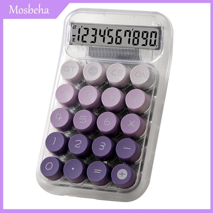Mosbeha Workspace Calculator 12-digit Gradient Colour Desktop Calculator with Anti-slip Pads Mechanical Keyboard Countertop Calculator for Efficient Calculation Ideal for Home Office Use