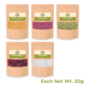 Orange Peel Powder / Rose Powder / Neem Powder / Beetroot Powder / Rice Powder - 50 each ( Pack of 5 Powders ). 