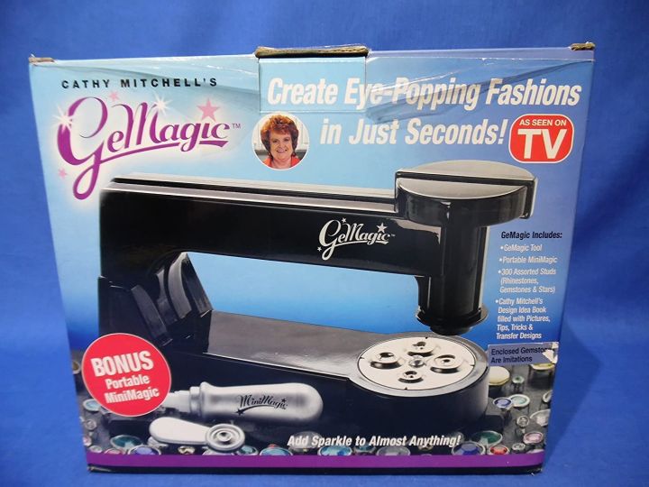 GeMagic ... Add Sparkle to Almost Anything ... Create Eye-Popping Fashions in Just Seconds ... Includes GeMagic Tool, Portable MiniMagic, 300 Assorted Studs (rhinestones--imitation, gemstones--imitation & stars), idea book