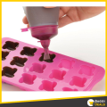 Silicone Chocolate Mold Kit with Silicone Piping Bottle Three Nozzles and Spatula. 