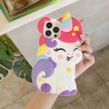 Cute 3D Cartoon Rainbow Unicorn Horse Case For iPhone 11 12 13 14 15 Pro Max Soft Silicone Cover Phone Cases. 