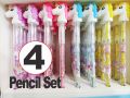 Cute Fancy Pencils Set Pack of 4 Pencils & 2 Pencil Set. 