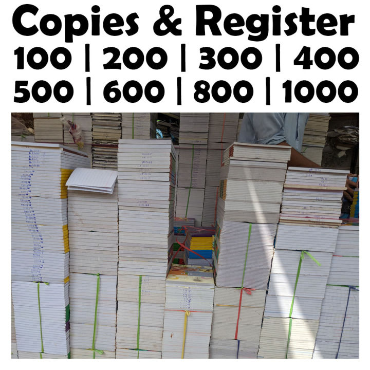 Top Quality Register Notebooks100 to 1000 Pages for School & University | Girls & Boys Rough Copies | School Registers | University Notebooks