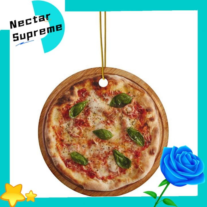 Holiday Ornaments for Home Cooks Delicious Pizza Christmas Ornament for Festive Tree Decor Acrylic Steak/pizza/pasta Hanging Decoration for Christmas New Year Celebrations Realistic Food Design