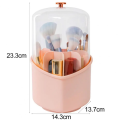 Heart Design 360 Degree Rotating Makeup Brush Holders, with lid clear makeup brush organizer holder caddy,Rotating Dustproof Make Up Brushes Container with Clear Acrylic Cover,for Lipsticks, Bathroom Vanity, Dresser. 