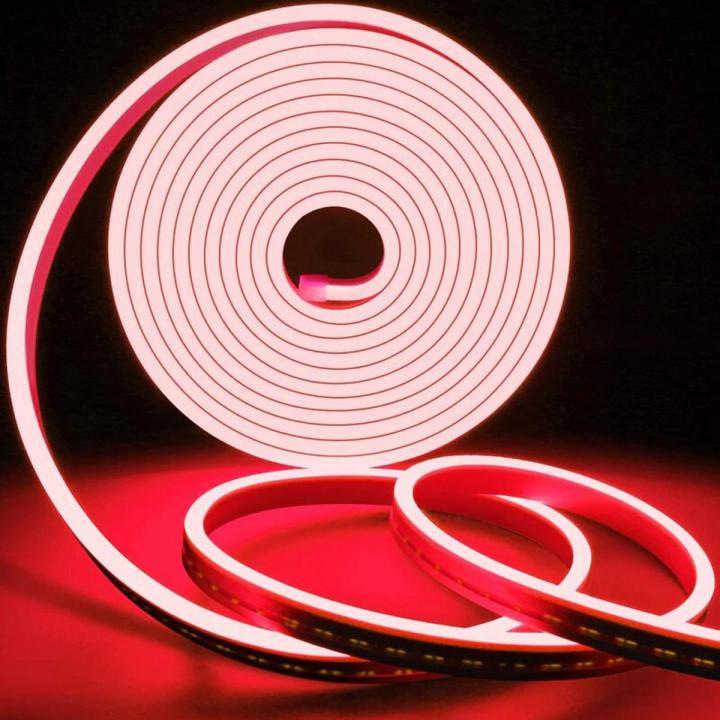 High Quality RED Neon LED Strip Lights,12V DC 600 SMD2835 LEDs Waterproof Rope Light for Indoor & Outdoor Home Decoration (No Power Adapter）