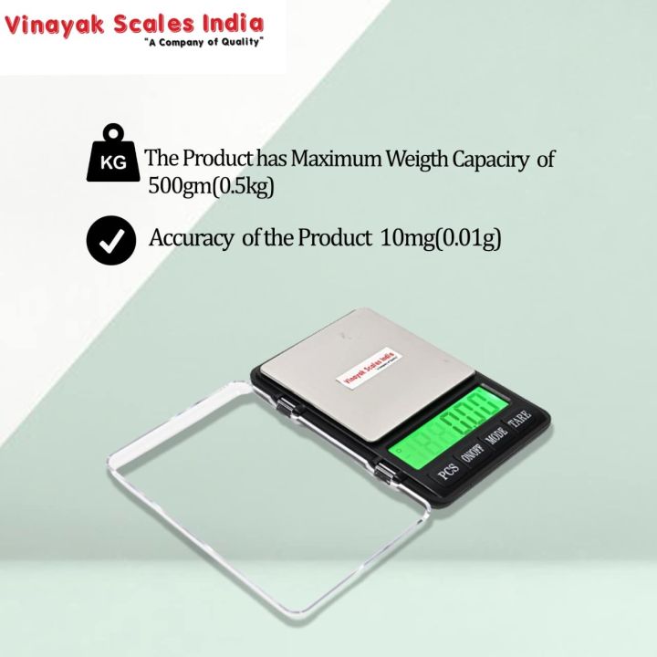 Digital Weighing Scale - for Jewellery, Gold & Silver Ornaments. High-Precision Weight Measuring Machine 600g (0.6kg) x 0.01g (10mg) Diary Scale for Commercial, Domestic & Research Purpose.