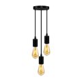 New 3in1 E27 Lamp Base Socket Ceiling Pendant Light Lamp Holder Black Lamp Bases Hanging Light Fitting Decor, For Home, Office, TV Lounge, Bed Room, Led Light, Led Bulb, Filament Bulb (BULB NOT INCLUDED). 