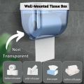 Wall-Mounted Tissue Box Holder Self-Adhesive Plastic Tissue Dispenser for Bathroom | Tissue Box Storage Holder for Paper & Mobile Phone | Stylish Wall-Mounted Self-Adhesive Tissue Box Holder for Bathroom | Multifunctional Tissue Paper Holder with Storage. 