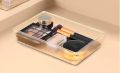 4 Pcs Clear Plastic Drawer Organizers Set, Bathroom and Vanity Drawer Trays, Plastic Lipstick Transparent Jewelry Storage Box Makeup Organizer Holder - Cosmetic Storage for Cosmetic Brush, Eyeliner, Nail Polish. 