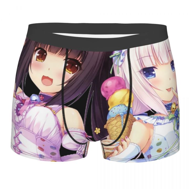 Chocola And Vanilla NekoPara Underwear Men Printed Customized Anime Cartoon Game Boxer Shorts Panties