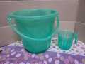 20 Liters Bucket with Mug 2 Pcs Bath Set Transparent Pure Plastic (Multicolour). 
