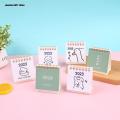 2023 Hand Drawing Solid Color Series Mini Desk Calendar DIY Portable Desktop Calendars To Do List Daily Schedule Planner Office. 
