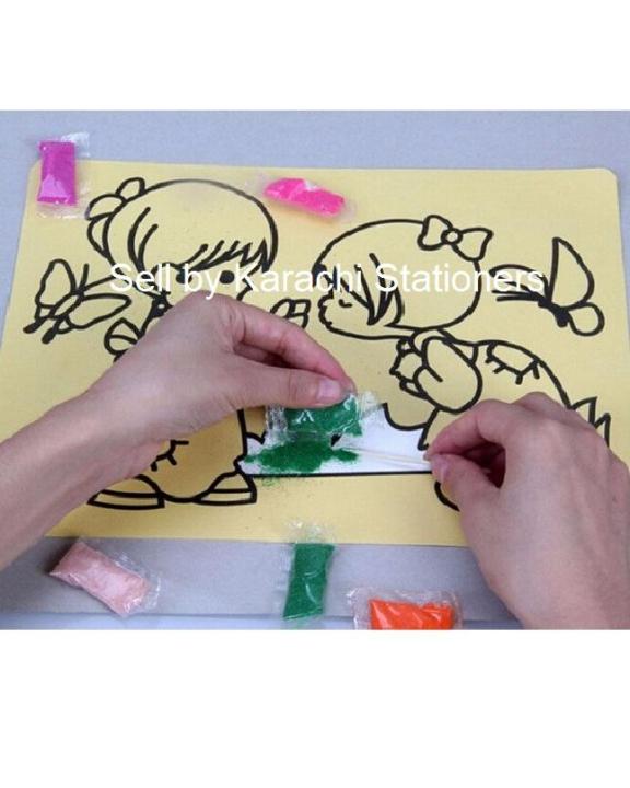 5set of different design Sand Art Creative Sand Cartoon Painting Kids Educational Toys Preschool Tools Birthday Gifts