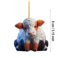 Cow Pendant 8cm Christmas Tree Car Backpack Ornament Cartoon Yellow. 