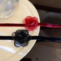 Fashion Neck Band Elegant Mesh Lace Big Flower Ladies Women Choker Necklace Fashion Girls Collarbone Chain Cool Retro Dinner Party Jewelry Personality. 