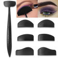 6 In 1 Crease Line Kit Stencil Eyeliner Template To Delineate Eyes Women Eyeshadow Cut Crease Silicone Eye Makeup Stencils Black. 