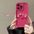 Caseunicorn Casing HP Cartoon 3D Doll Ears Couples Case Compatible For IPhone 7Plus 11 XR 15 14 13 12 11 Pro Max 6 6s 7 8 Plus X XS MAX 8P 7P se 2020 Cute Oil Paint Panda Strawberry Bear Lotso 3D Wavy Curved Edge Shockproof Soft Cover. 