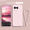 NORVIK for Realme 11 5G / Realme 11X 5G Phone Case Lens Protection Casing Solid Straight Edge Liquid Silicone Soft TPU Back Cover with Lanyard N26-D2. 