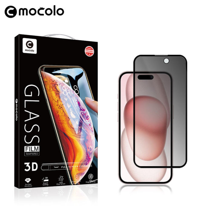 Mocolo Applicable iPhone15 Pro 3D Anti-peep tempered glass film iPhone15 Full Screen Curved Surface Anti-Peeping Film