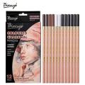 Bian yo 12 Pcs/Box Artist Soft Pastel Pencils Crayon Charcoal Pencils Artiste Wooden Non toxic Pencil for Sketching Drawing. 
