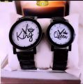 Pair of Couple Watches - King and Queen Beautiful Couple Watches - With Gift Box - Set of 2 Watches for Couples. 