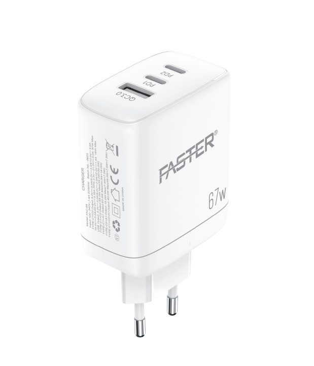 FASTER PD-67W Charger High Quality Fast Charger Pd Charger QC 3.0A With PD Cable