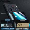 For Vivo X100 case Hard Clear Transparent Shockproof Car Holder Adsorb Hollow Out Ring Back Cover For Vivo X100 Pro Back cover Phone Cases. 