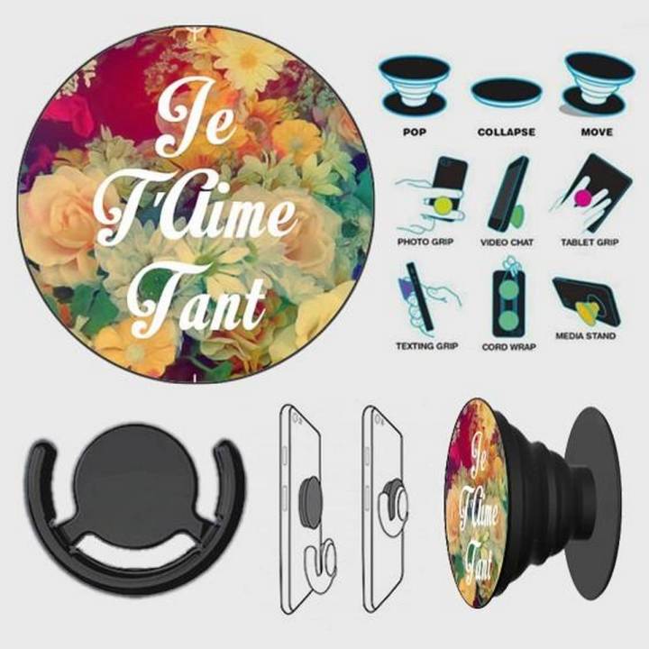 Popsocket Phone Grip With Free Mount Adapter - Candy Flower - PopSocket Black - SKINLEE-514-3-2