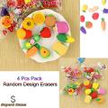 4 Pcs Pack Novelty Fruit & Vegetable Shape Cute Eraser for kids / Stylish Erasers for School / Fancy Erasers Pencil (Random Design Unique Eraser). 