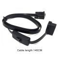 Car OBD Extended Diagnostic Tool OBD2 16PIN to DB9 Serial RS232 Cable with Switch. 