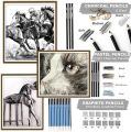Keep Smiling 0075 Sketching Kit, 75 Pcs for Portrait Professional Graphite Drawing Graphics Set for Sketch Shading Art Craft Artists with Blending Stumps. 