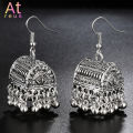 Gypsy Afghan Jewelry Retro Ethnic Indian Jhumka Box Cage Bells Beads DropTassel Earrings for Women Bohemian With Free Packaging Box. 