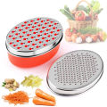 【Nine Dan Store】Rose Gold Grater Multifunctional Slicer Oval Container Vegetables Easy Clean Quick Fruits Tools with  2pcs grater. 