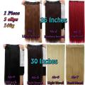 60cm Heat Resistant Women Girls Hair 5 Piece Clips in Straight Hair Extensions Wigs. 