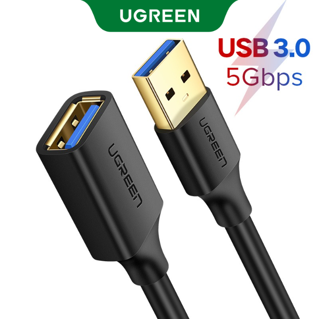 UGREEN USB Extender, USB 2.0 USB 3.0 Extension Cable Male to Female USB Cable High-Speed Data Transfer Compatible with Webcam, Gamepad, USB Keyboard, Mouse, Flash Drive, Hard Drive, Oculus VR, Xbox