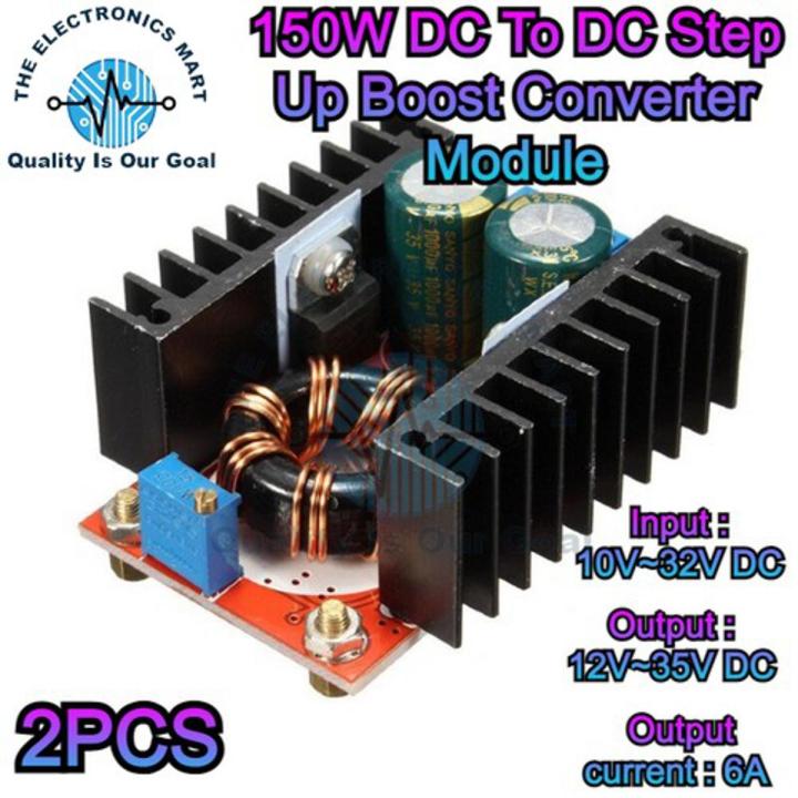 2PCS 150W Boost Converter DC To DC 10V-32V to 12V-35V 6A Step Up ...