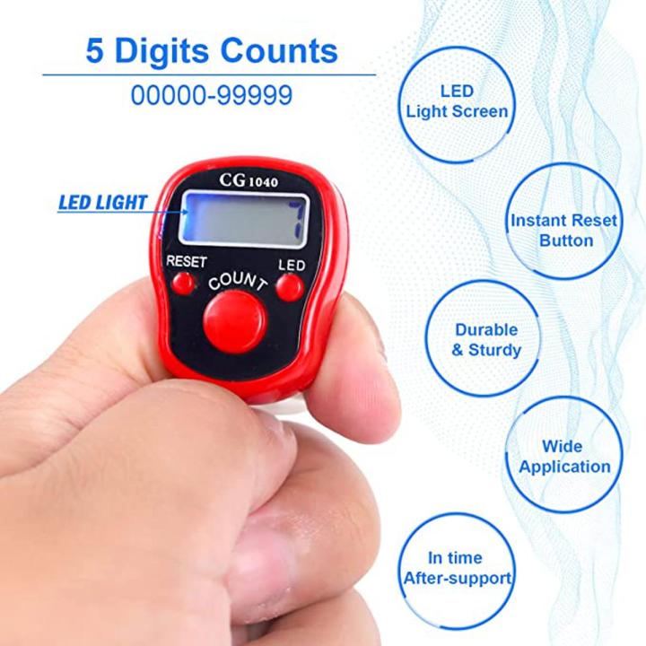 Digital Tasbeeh Counter | Hand Ring Finger Tally Counter With Light